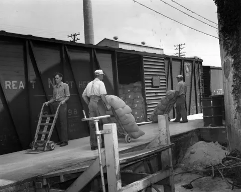 Loading railcar